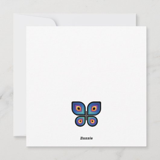 pauw-vlinder feestdagenkaart (Achterkant)