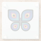 pauw-vlinder glazen onderzetter (Achterkant)