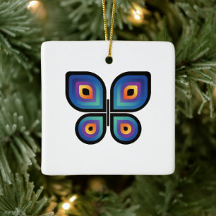 pauw-vlinder keramisch ornament