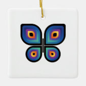 pauw-vlinder keramisch ornament (Voorkant)