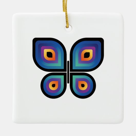 pauw-vlinder keramisch ornament (Voorkant)