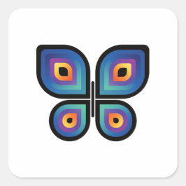 pauw-vlinder vierkante sticker