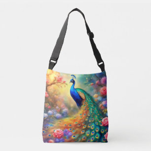 Pauw Vogel 100 met bloemen Crossbody Tas