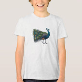Pauw vogel Bella+Canvas Jeugd Tri-blend T-Shirt (Voorkant)