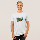 Pauw vogel Bella+Canvas Tri-blend T-Shirt (Voorkant volledig)