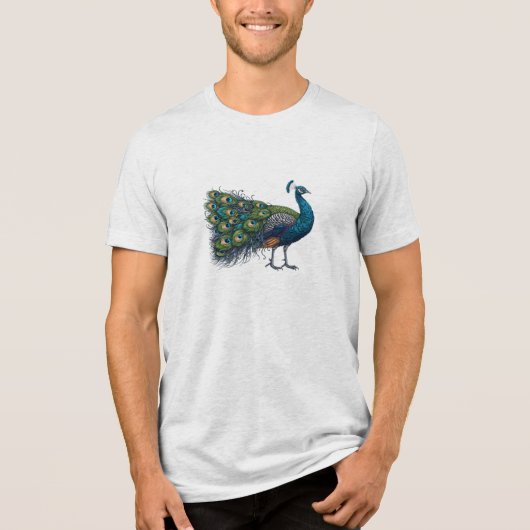 Pauw vogel Bella+Canvas Tri-blend T-Shirt (Voorkant)