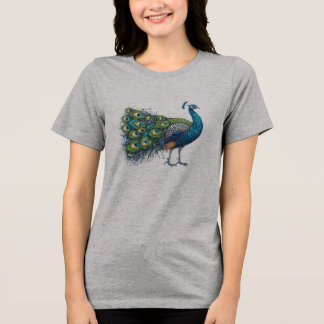 Pauw vogel Bella + Canvas Vrouwen Tri-blend Shirt
