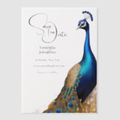 Pauw vogel overlay zomertuin verloving vellum uitnodigingen (Voorkant)