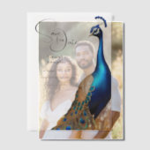 Pauw vogel overlay zomertuin verloving vellum uitnodigingen (Offset (Koppel))