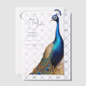 Pauw vogel overlay zomertuin verloving vellum uitnodigingen (Offset (Uitnodiging))