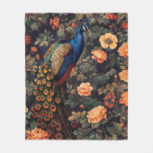 Pauw Vogel Vintage Patroon Bos Fleece Deken (Voorkant)