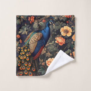 Pauw Vogel Vintage Patroon Bos Washandje