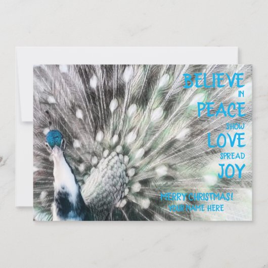 Pauw - VREDE, LIEFDE, VREUGDE Plat Kerstkaart (Voorkant)