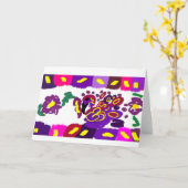 Pauw warm     kaart (Gele Bloem)