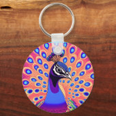 Pauw Waterverf Sleutelhanger (Voorkant)