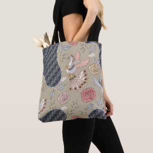 pauwbatikpatroon tote bag
