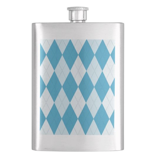 Pauwblauw Argyle Kleine Diamantvorm Heupfles (Voorkant)