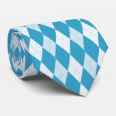 Pauwblauw Argyle Kleine Diamantvorm Stropdas (Opgerold)