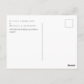 Pauwblauw Bourgondië Winter Herfst Bruiloft Briefkaart (Achterkant)