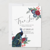 Pauwblauw Bourgondië Winter Herfst Bruiloft Budget (Voorkant)