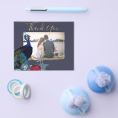 Pauwblauw Bourgondië Winter Herfst Bruiloft Flyer (Enkel)