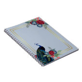 Pauwblauw Bourgondië Winter Herfst Bruiloft Notitieboek (Rechterzijde)