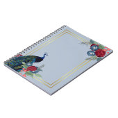 Pauwblauw Bourgondië Winter Herfst Bruiloft Notitieboek (Linkerzijde)