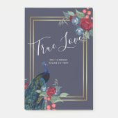 Pauwblauw Bourgondië Winter Herfst Bruiloft Post-it® Notes (Voorkant)