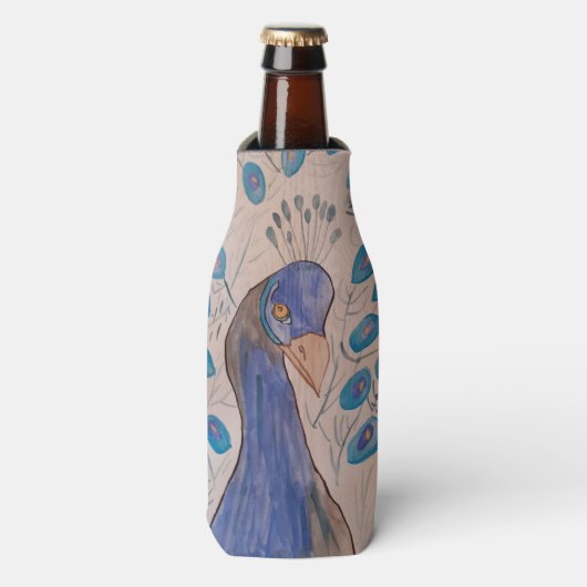 Pauwblauw Flesjeskoeler (Fles Voorkant)