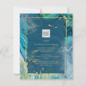 Pauwblauw Gouden INK Abstracte Trouw  (Achterkant)