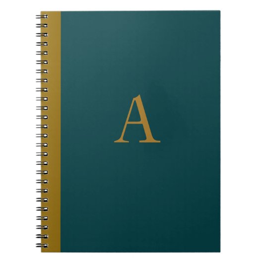 Pauwblauw Monogram Notitieboek (Voorkant)