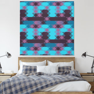 pauwblauw, paars, topaasblauw en onweer canvas afdruk