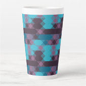 pauwblauw, paars, topaasblauw en onweer latte mok (Voorkant)