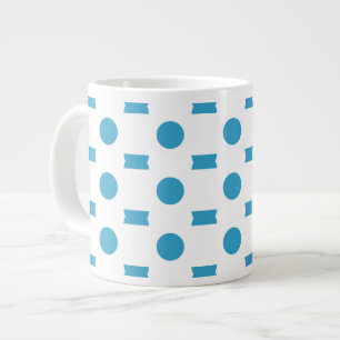 Pauwblauw Stippen Cirkels Grote Koffiekop