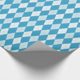 Pauwblauwe Argyle Kleine Diamantvorm Cadeaupapier