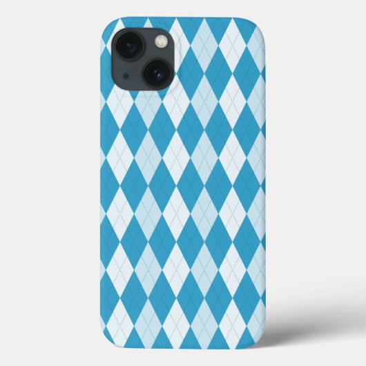 Pauwblauwe Argyle Kleine Diamantvorm Case-Mate iPhone Case (Achterkant)