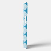 Pauwblauwe Argyle Kleine Diamantvorm Case-Mate iPhone Case (Achterkant / Rechts)