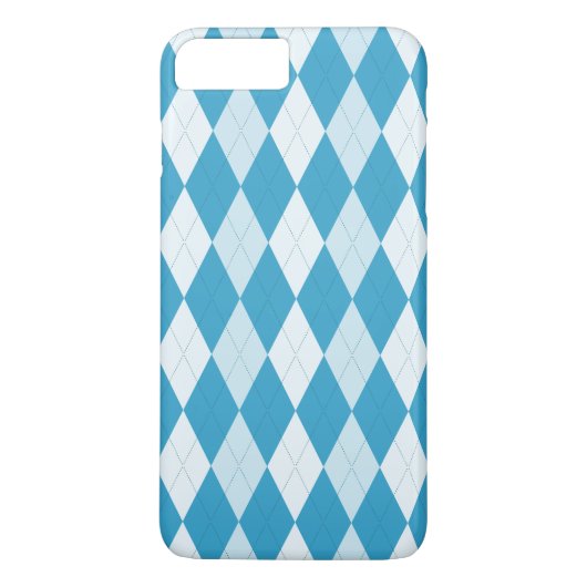 Pauwblauwe Argyle Kleine Diamantvorm Case-Mate iPhone Case (Achterkant)