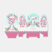 Pauwblauwe roze bloesems ombre aqua blauw  bedankdoosjes (Uitgevouwen)