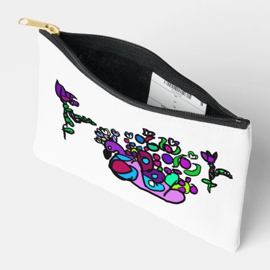 Pauwblauwe rozen etui (Open)