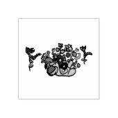 Pauwblauwe rozen rubberstempel (Afrduk)