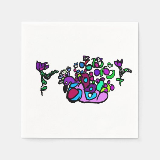 Pauwblauwe rozen servet (Voorkant)