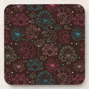 pauwbloem india wallpaper bier onderzetter