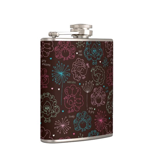 pauwbloem india wallpaper  heupfles (Rechts)