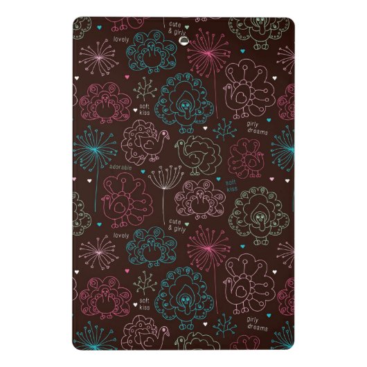 pauwbloem india wallpaper  mini klembord (Achterkant)