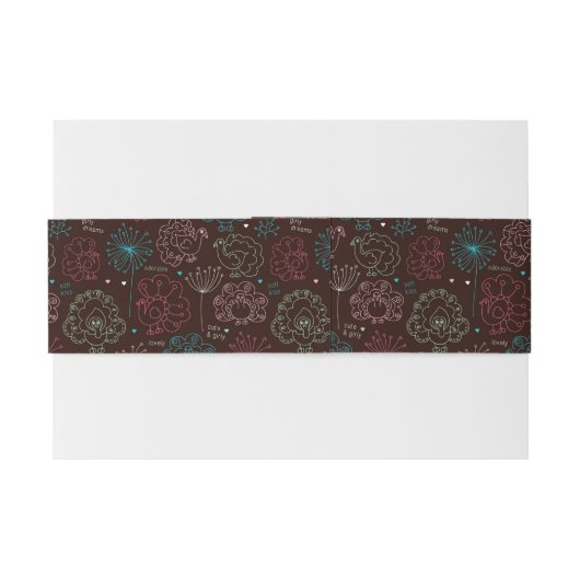 pauwbloem india wallpaper  uitnodigingen wikkel (Achterkant Voorbeeld)