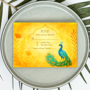 Pauwbloem Indische Trouw RSVP Kaart