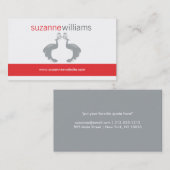 PAUWEN BLOEIEN IN GRIJS VISITEKAARTJE (Voorkant / Achterkant)