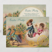 pauwen & eiervervoer paasfeest kaart (Voorkant / Achterkant)