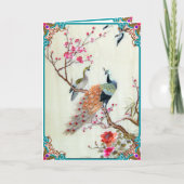 Pauwen en Plum Blossoms Kaart (Voorkant)
